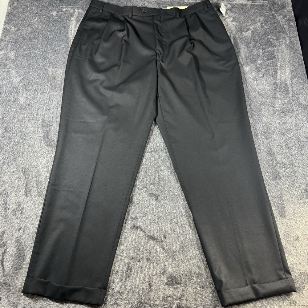 NWT Lauren Ralph Lauren Pants 42x32 Black Ultraflex Edgewood Wool Trouser